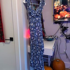 Realisation Par Blue Floral Midi Dress